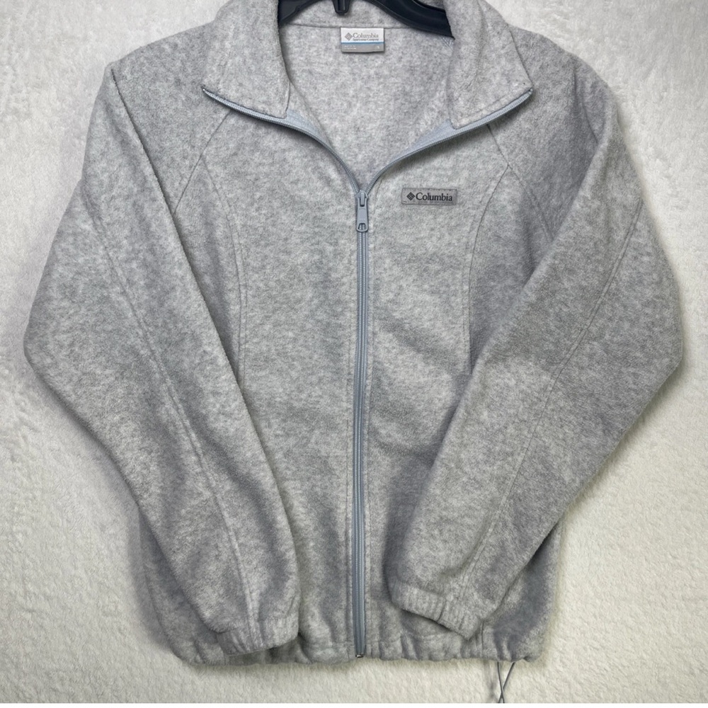 Columbia women’s fleece jacket full zip sawyer rapids 2.0 pockets grey medium